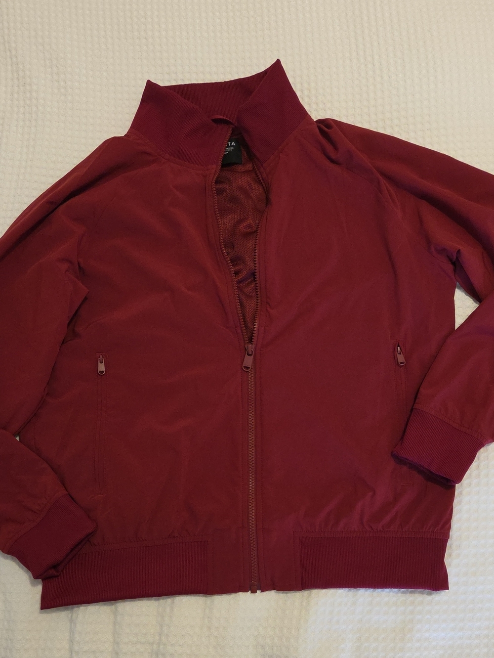 Athleta Burgundy Zip-Up Bomber Jacket